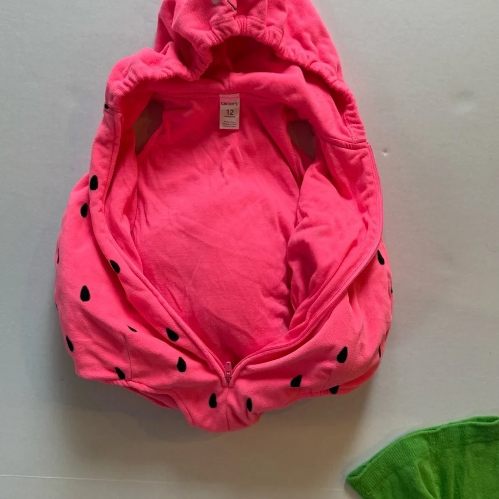 Carter's Pink and Green Bodysuit with Hood - Picture 9 of 11